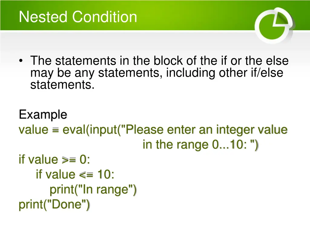 nested condition