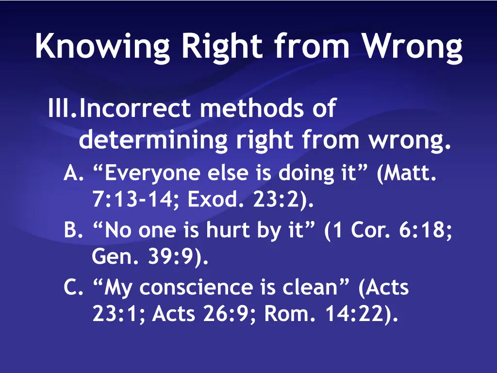 knowing right from wrong 2