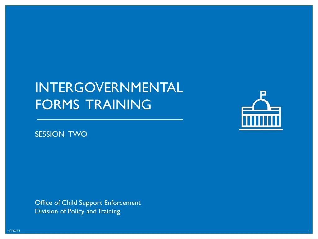 intergovernmental forms training