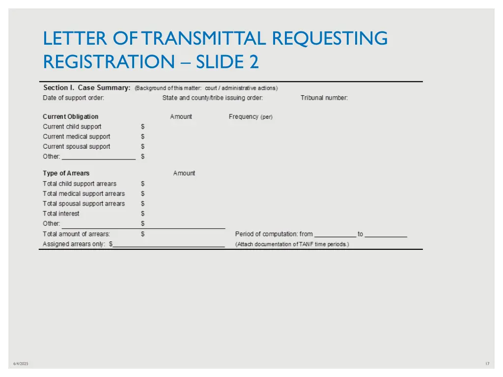 letter of transmittal requesting registration 1