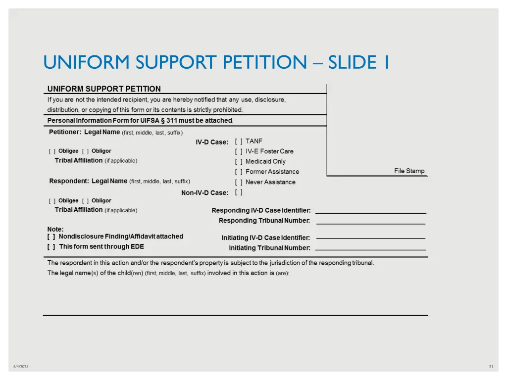 uniform support petition slide 1