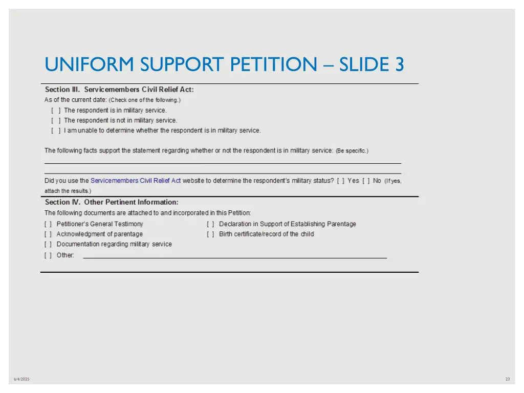 uniform support petition slide 3