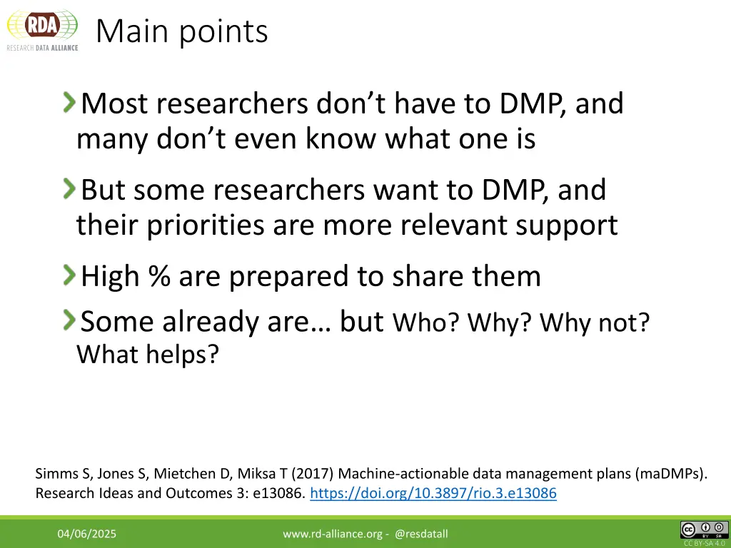 main points