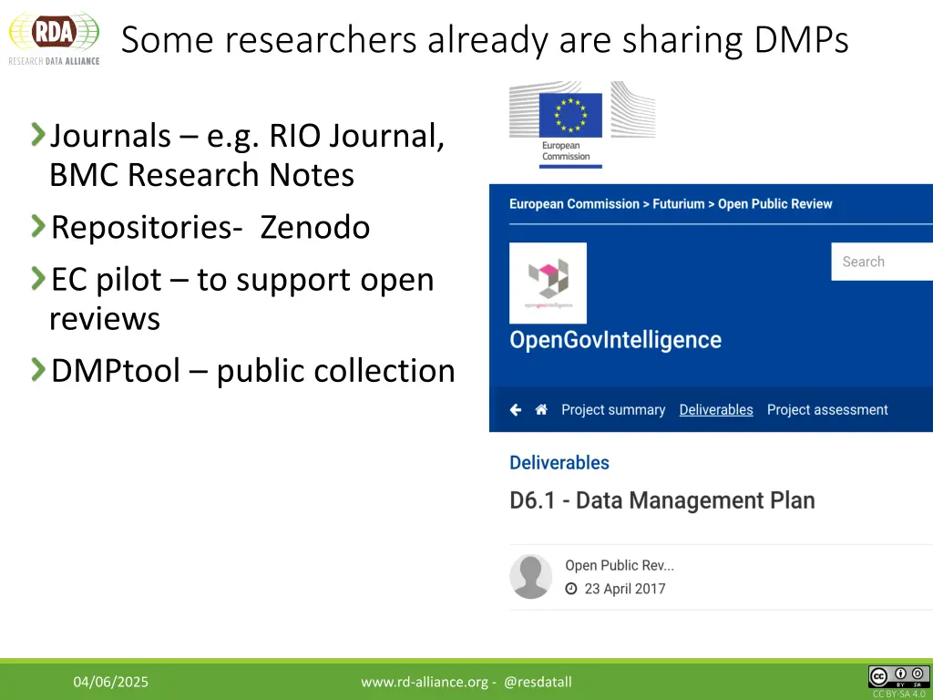 some researchers already are sharing dmps