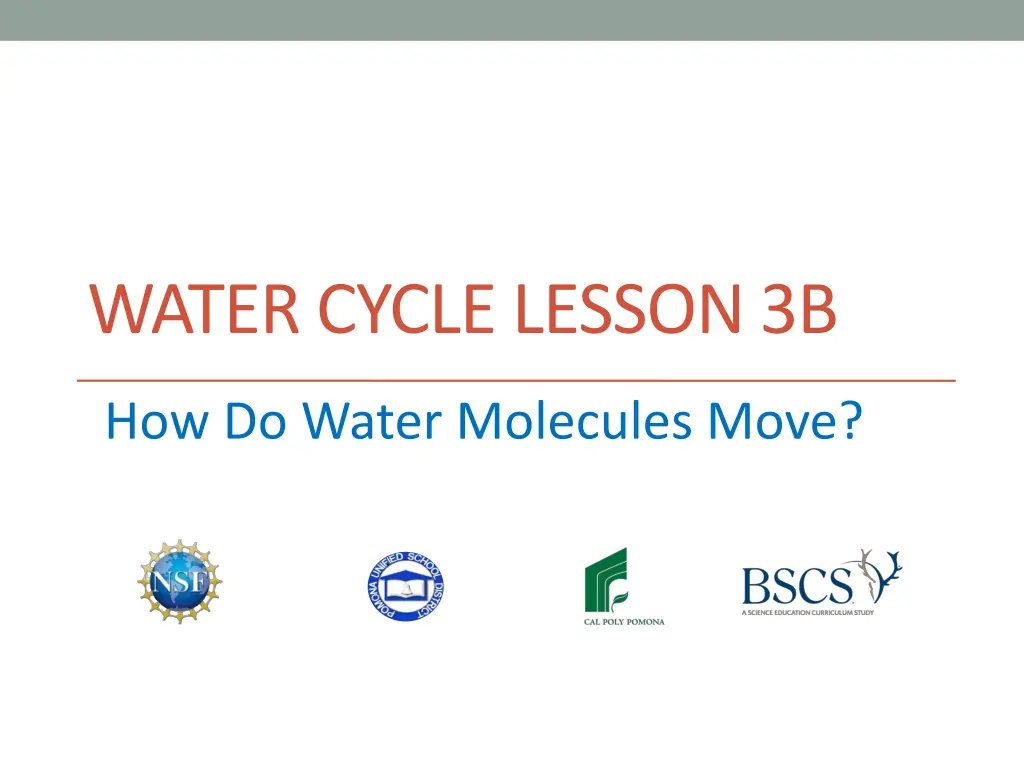 water cycle lesson 3b
