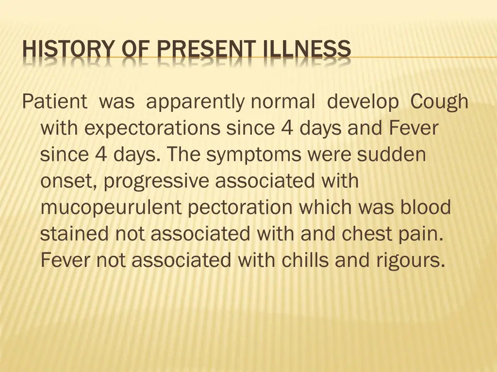 history of present illness