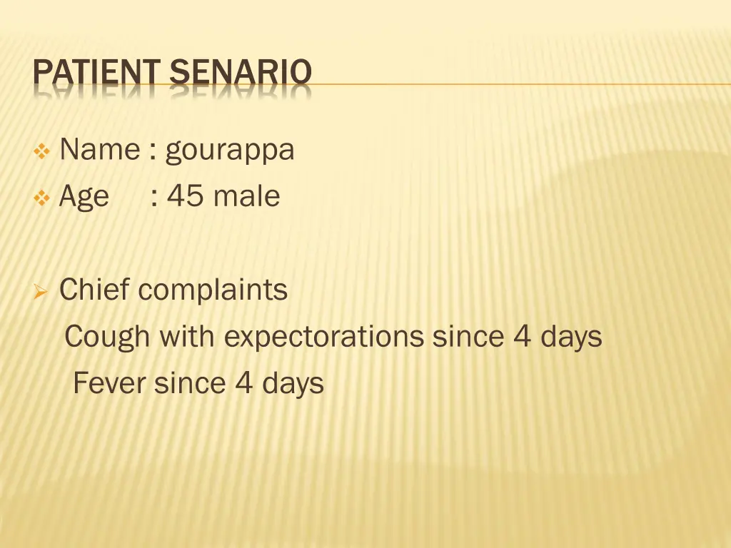patient senario