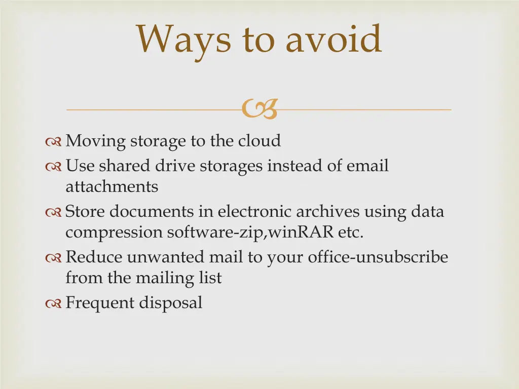 ways to avoid