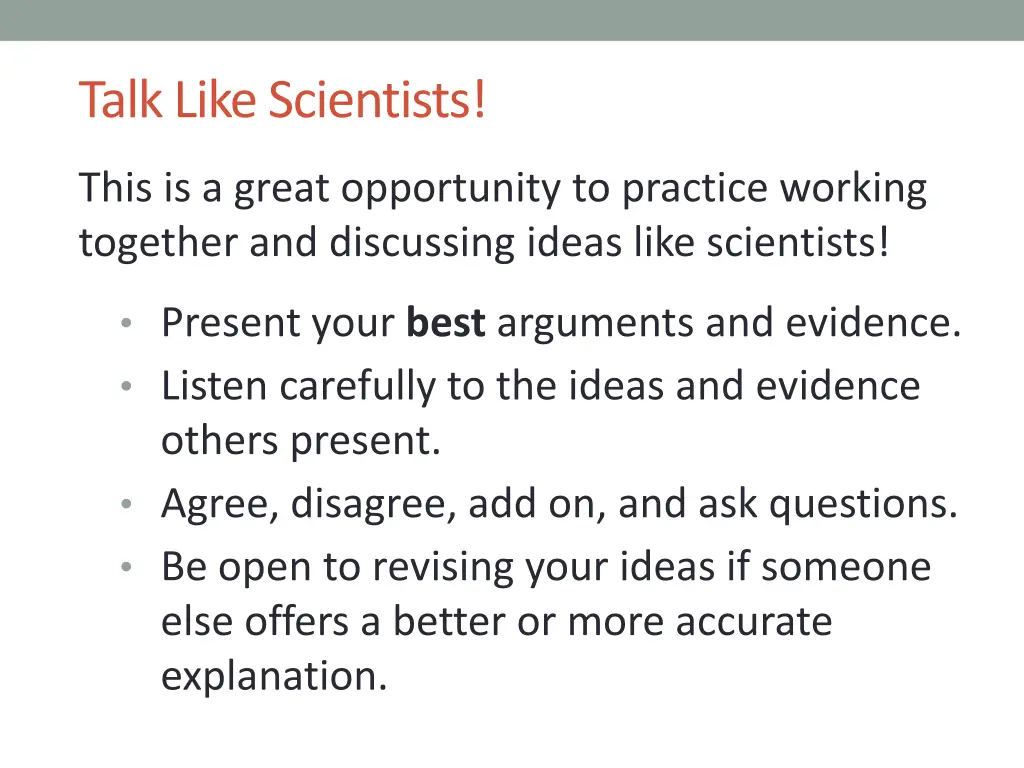 talk like scientists