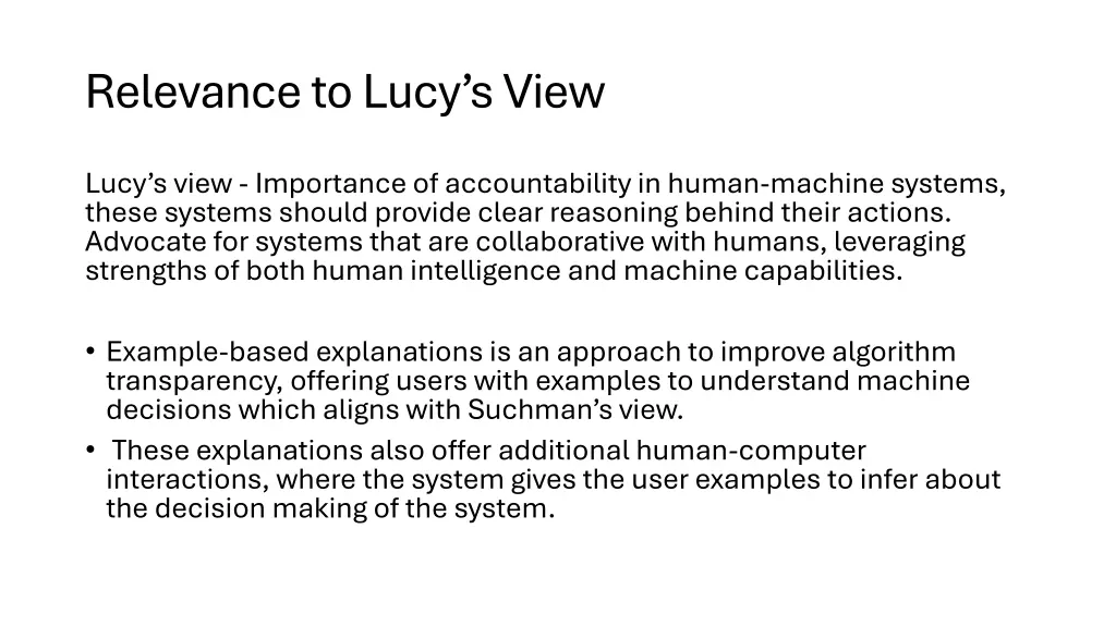 relevance to lucy s view