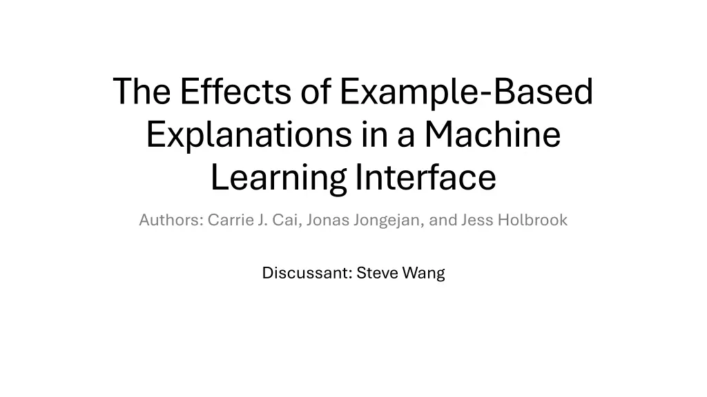 the effects of example based explanations