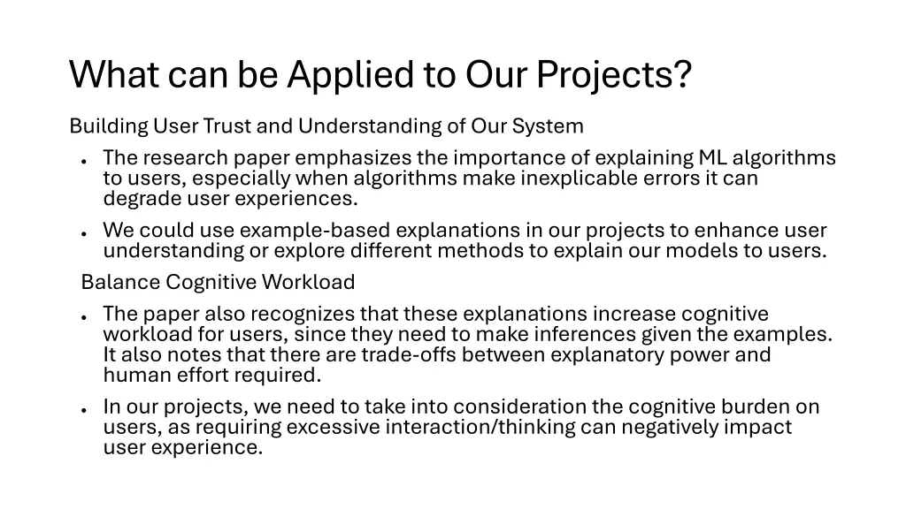 what can be applied to our projects
