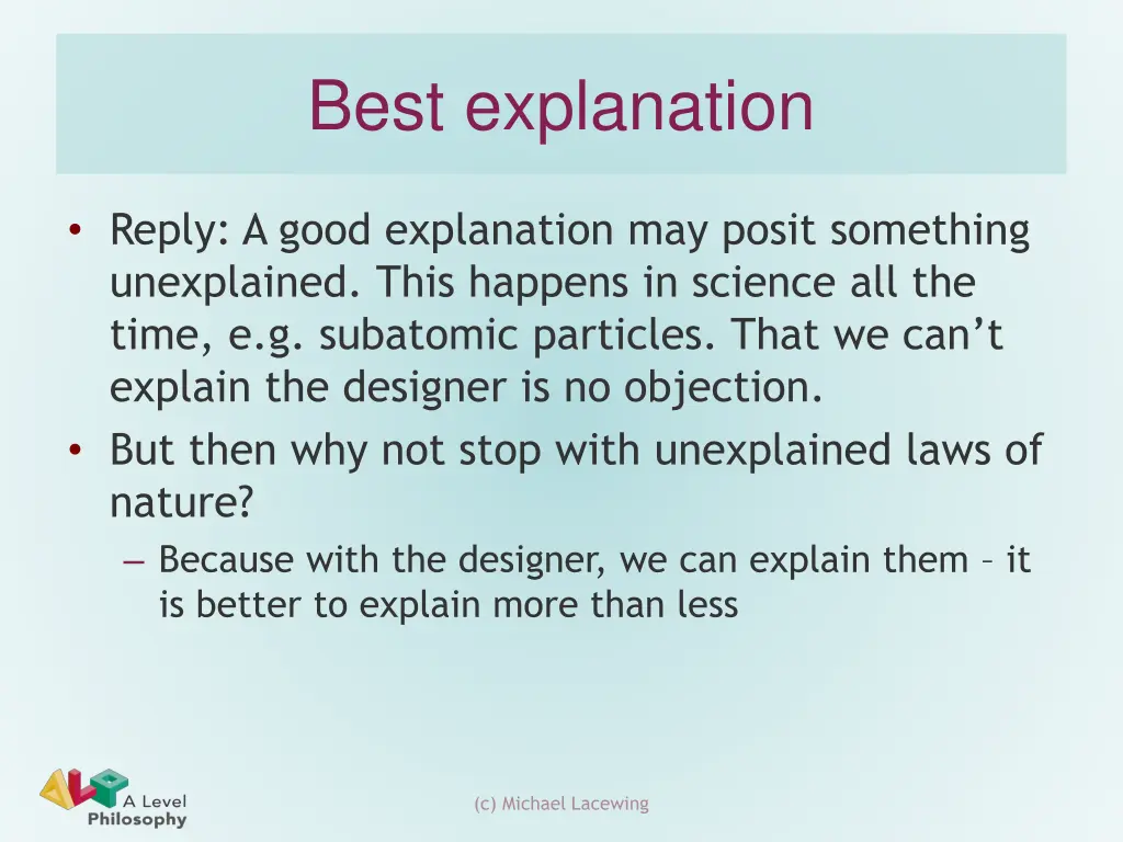 best explanation 1