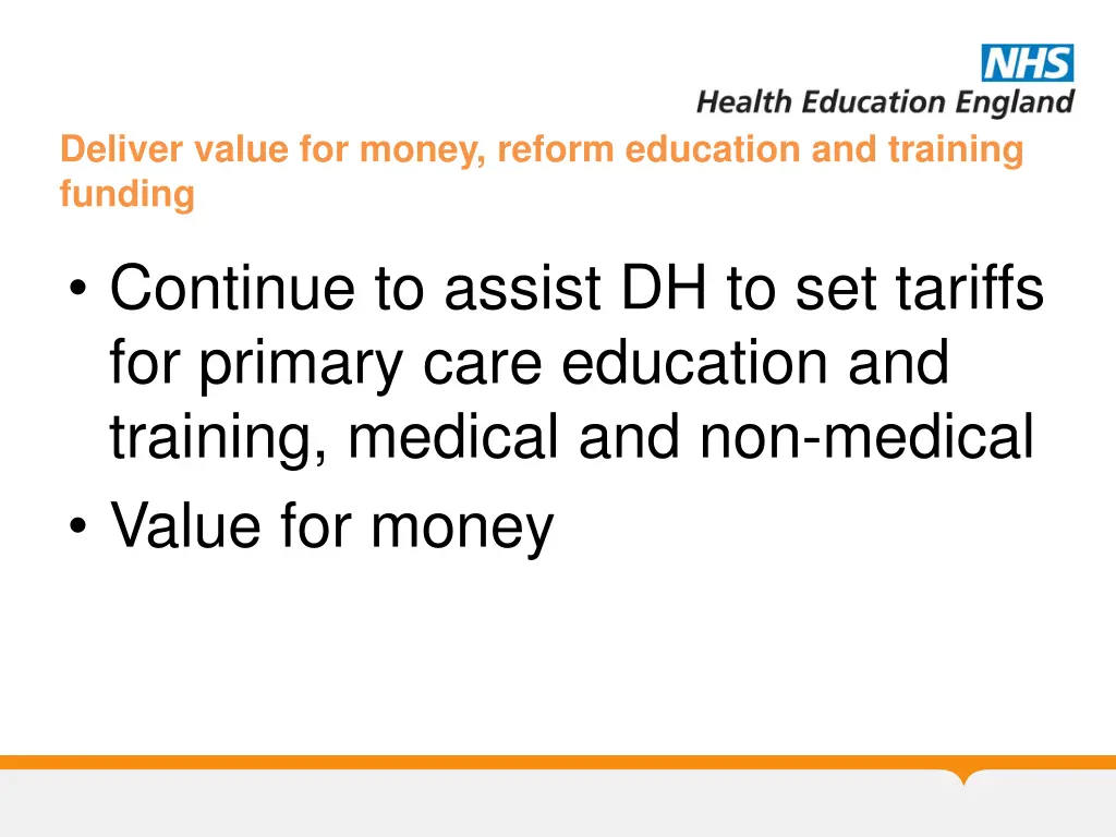 deliver value for money reform education
