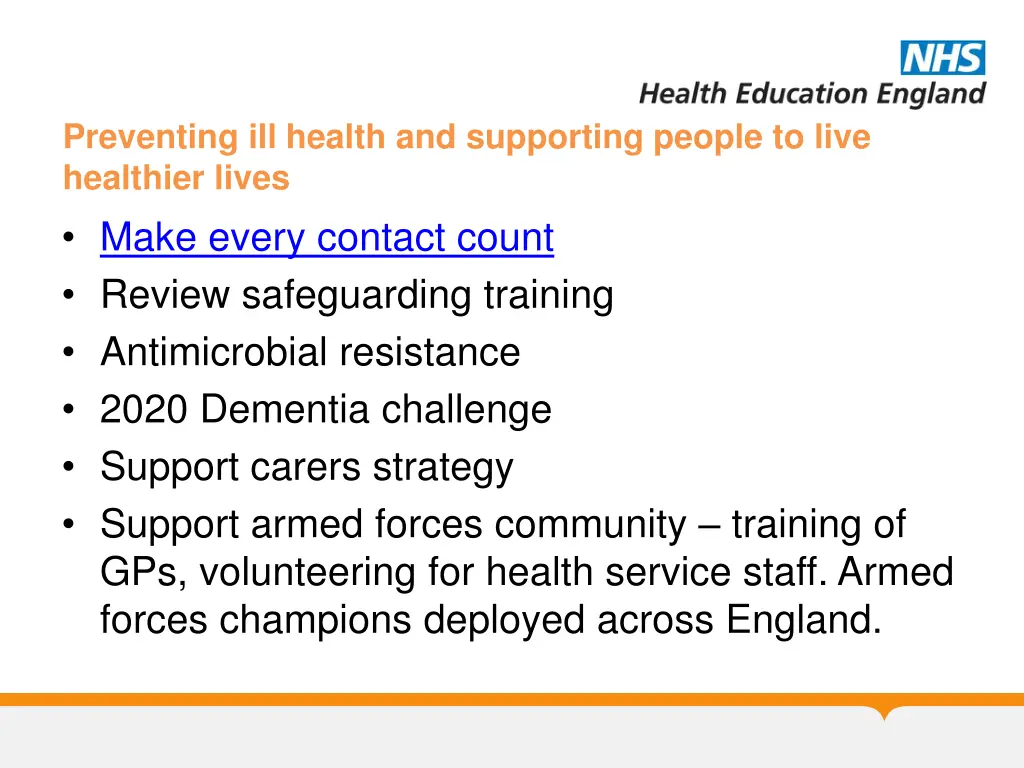 preventing ill health and supporting people