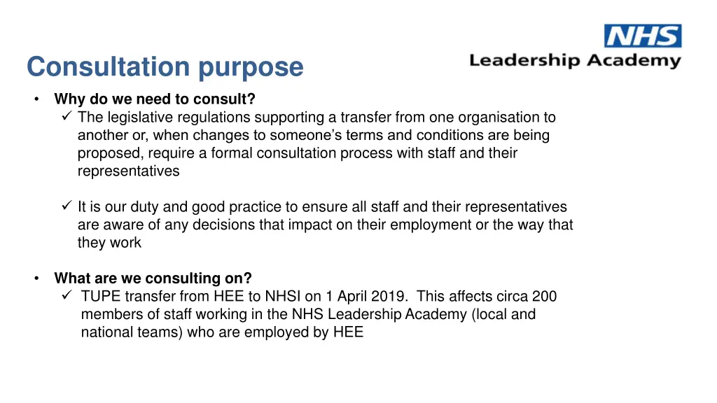 consultation purpose