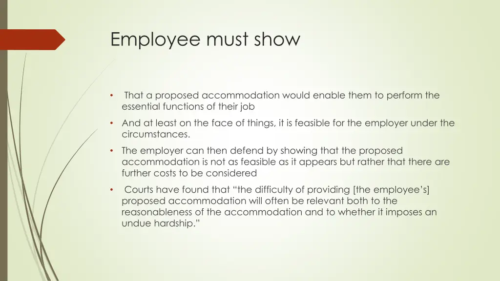 employee must show