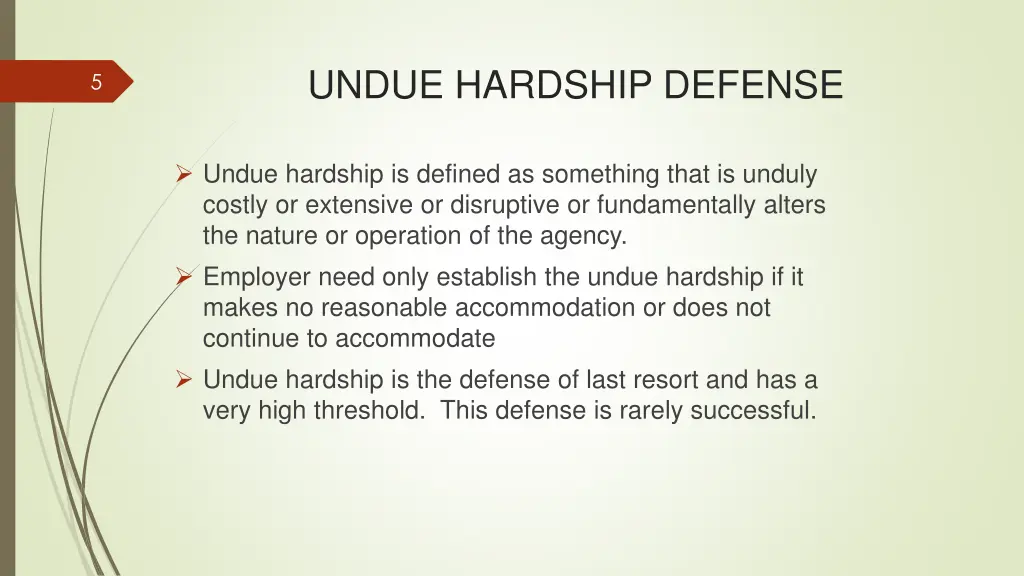 undue hardship defense