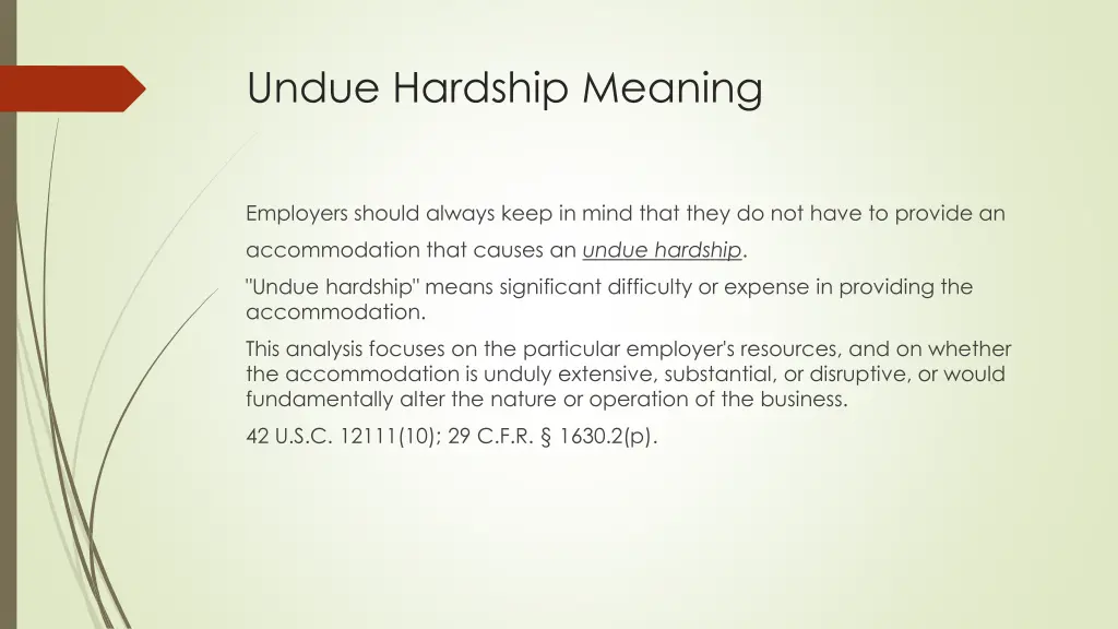 undue hardship meaning
