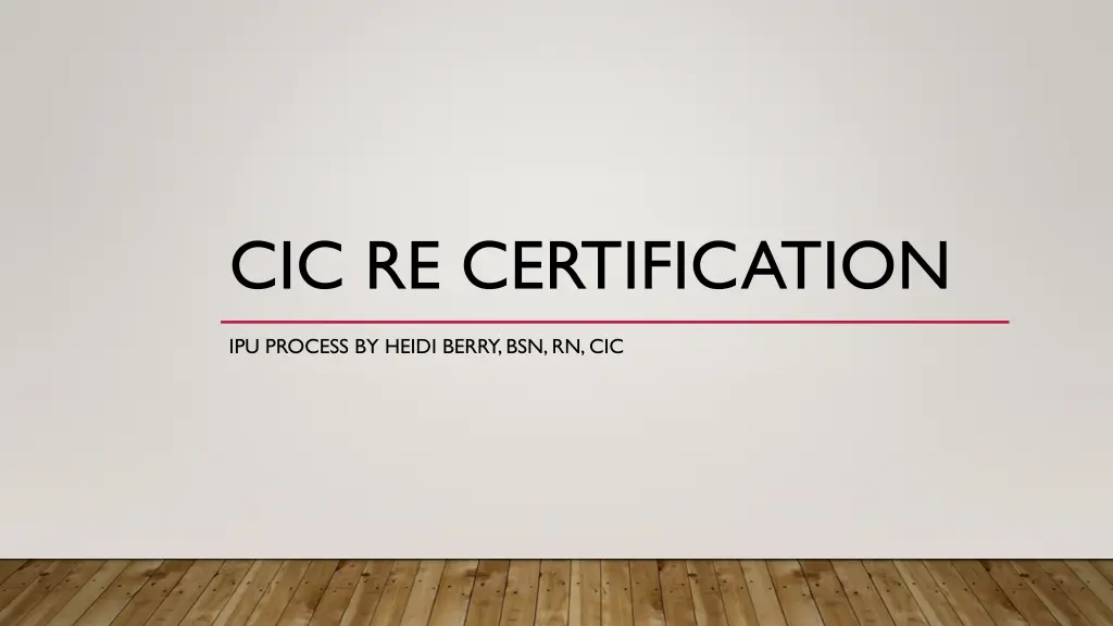 cic re certification