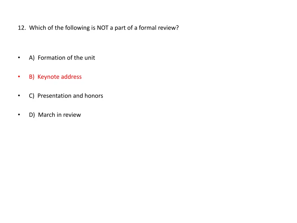 12 which of the following is not a part