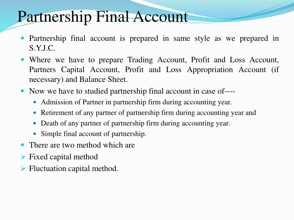 partnership final account