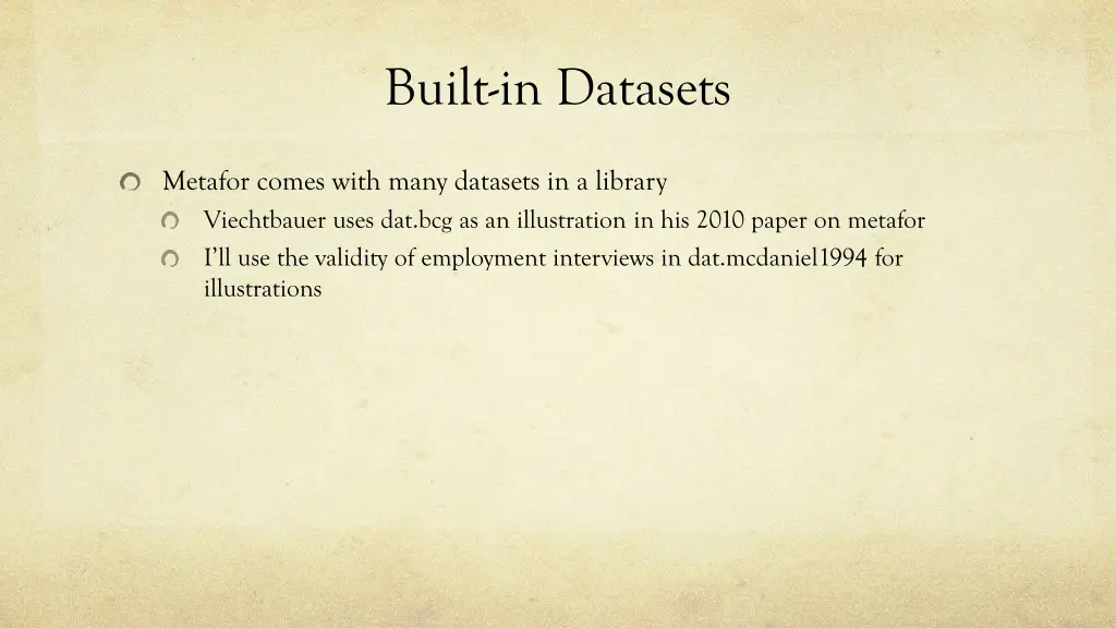built in datasets