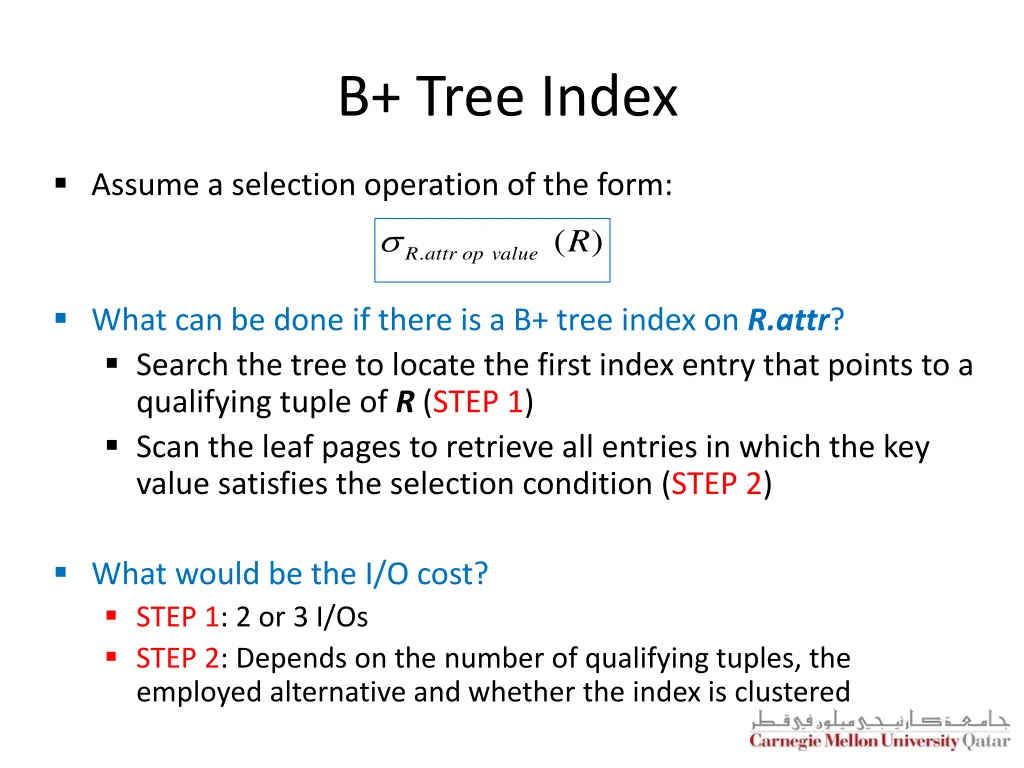 b tree index