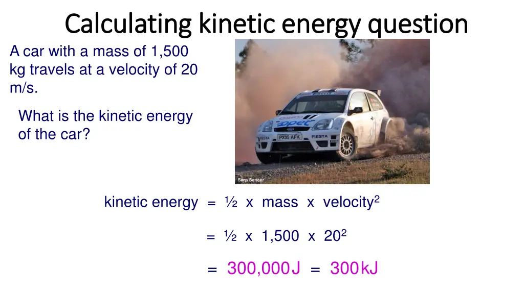 calculating kinetic energy question calculating