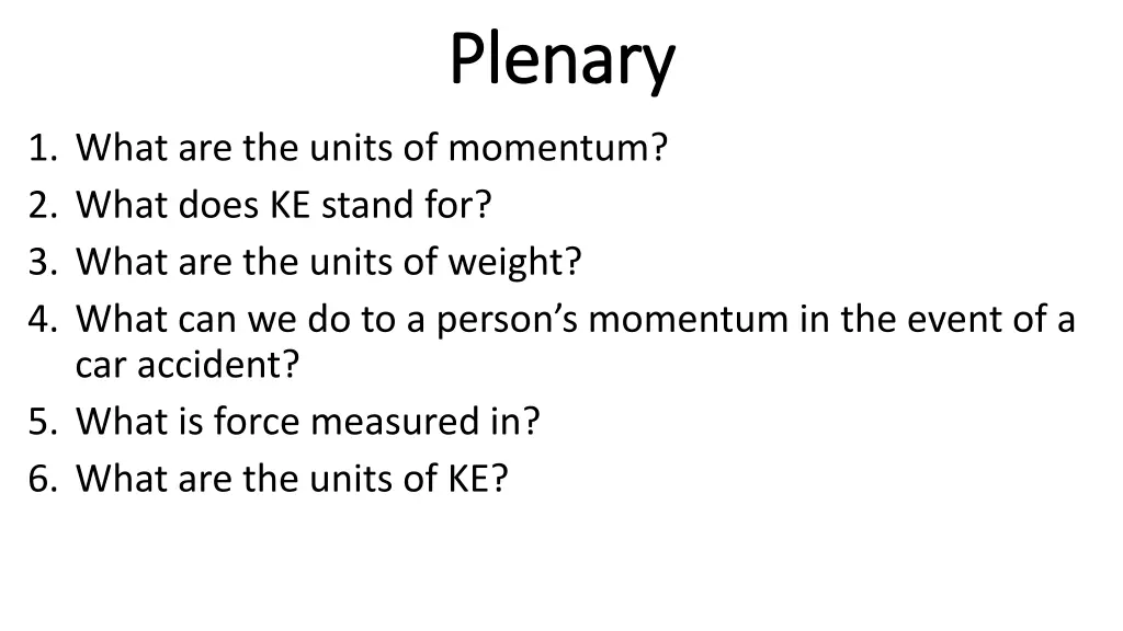 plenary plenary