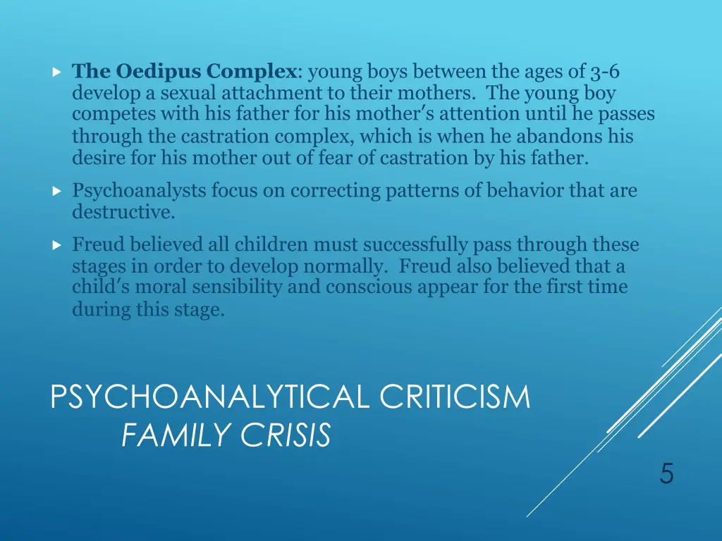 the oedipus complex young boys between the ages