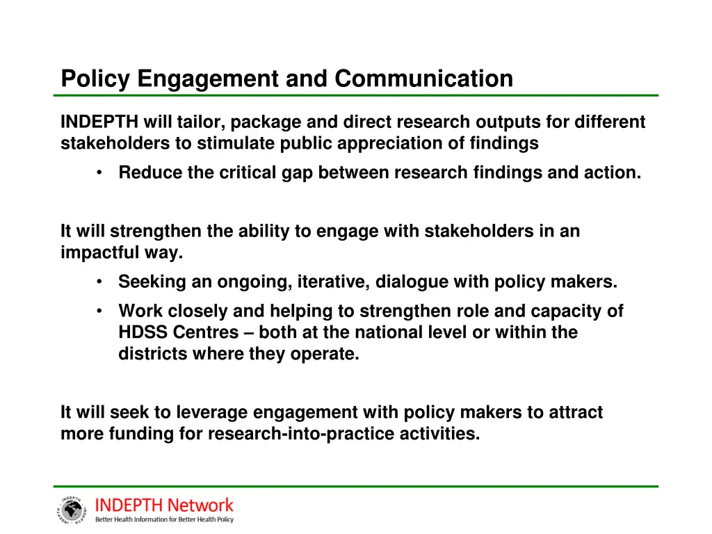 policy engagement and communication