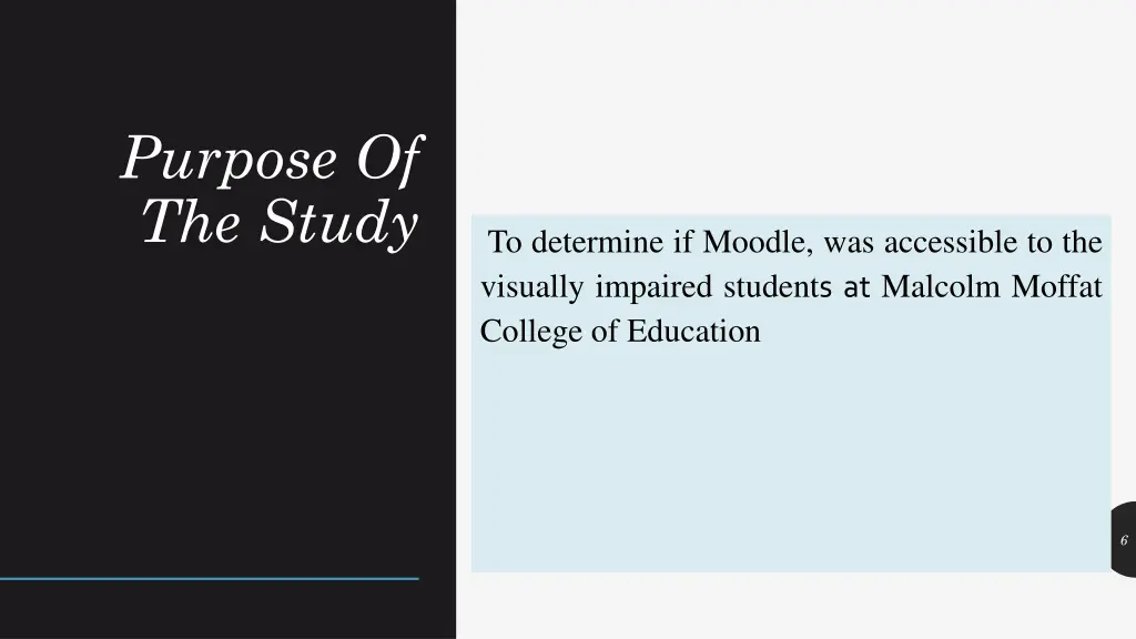 purpose of the study