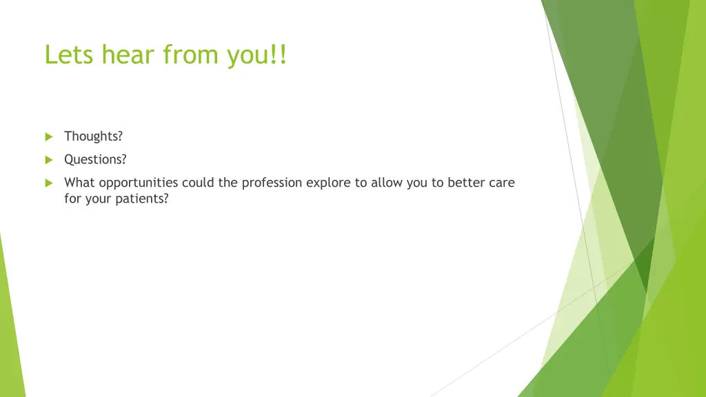 lets hear from you