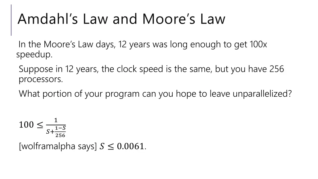 amdahl s law and moore s law
