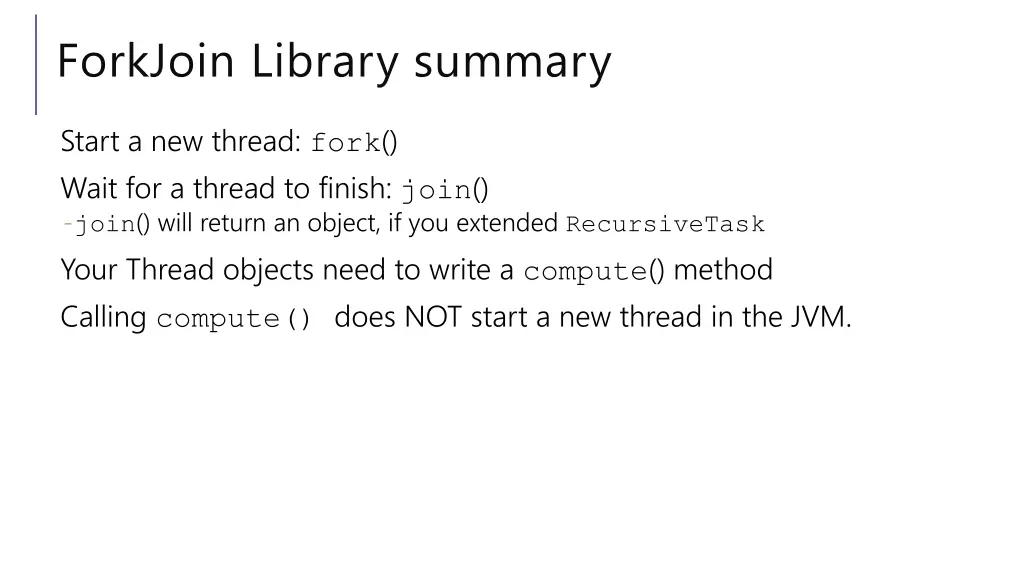 forkjoin library summary