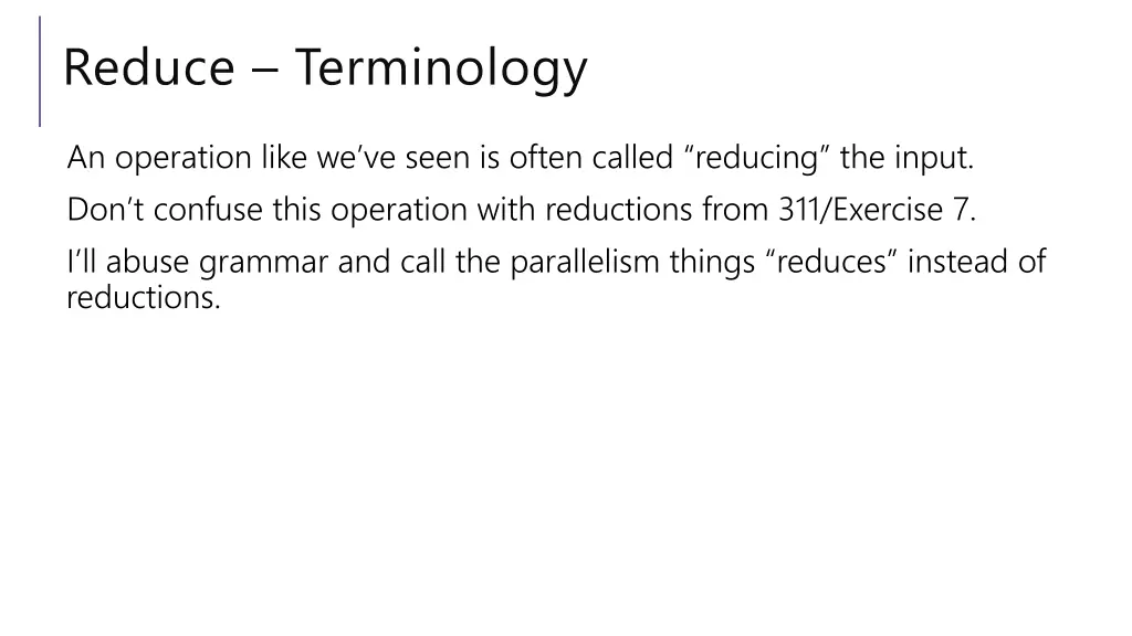 reduce terminology