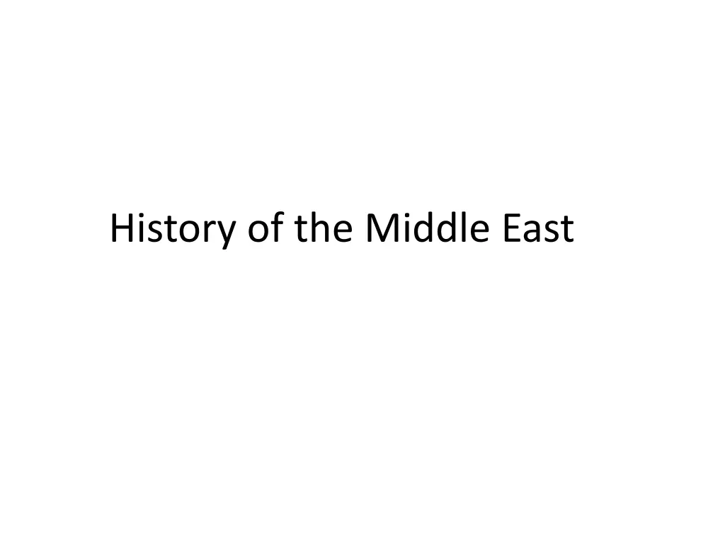 history of the middle east