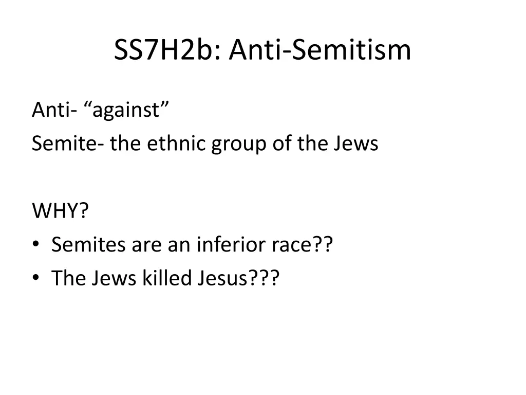 ss7h2b anti semitism
