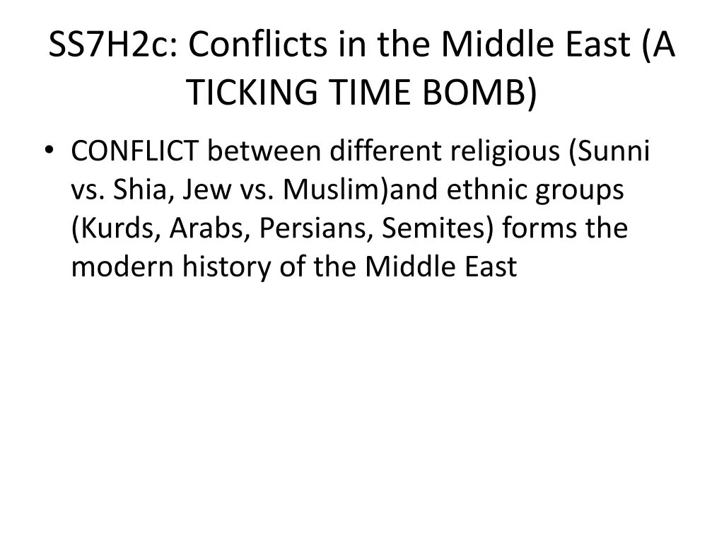 ss7h2c conflicts in the middle east a ticking