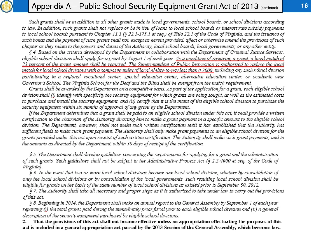 appendix a public school security equipment grant 1