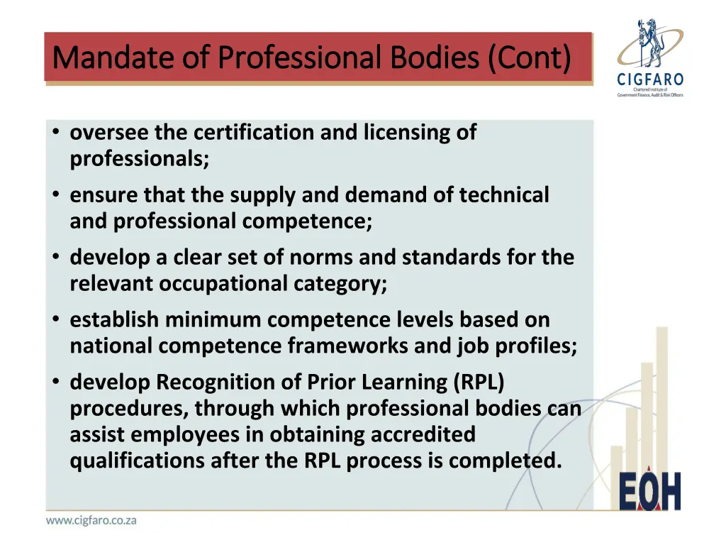 mandate of professional bodies mandate 1