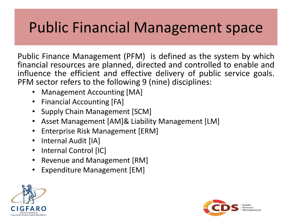 public financial management space