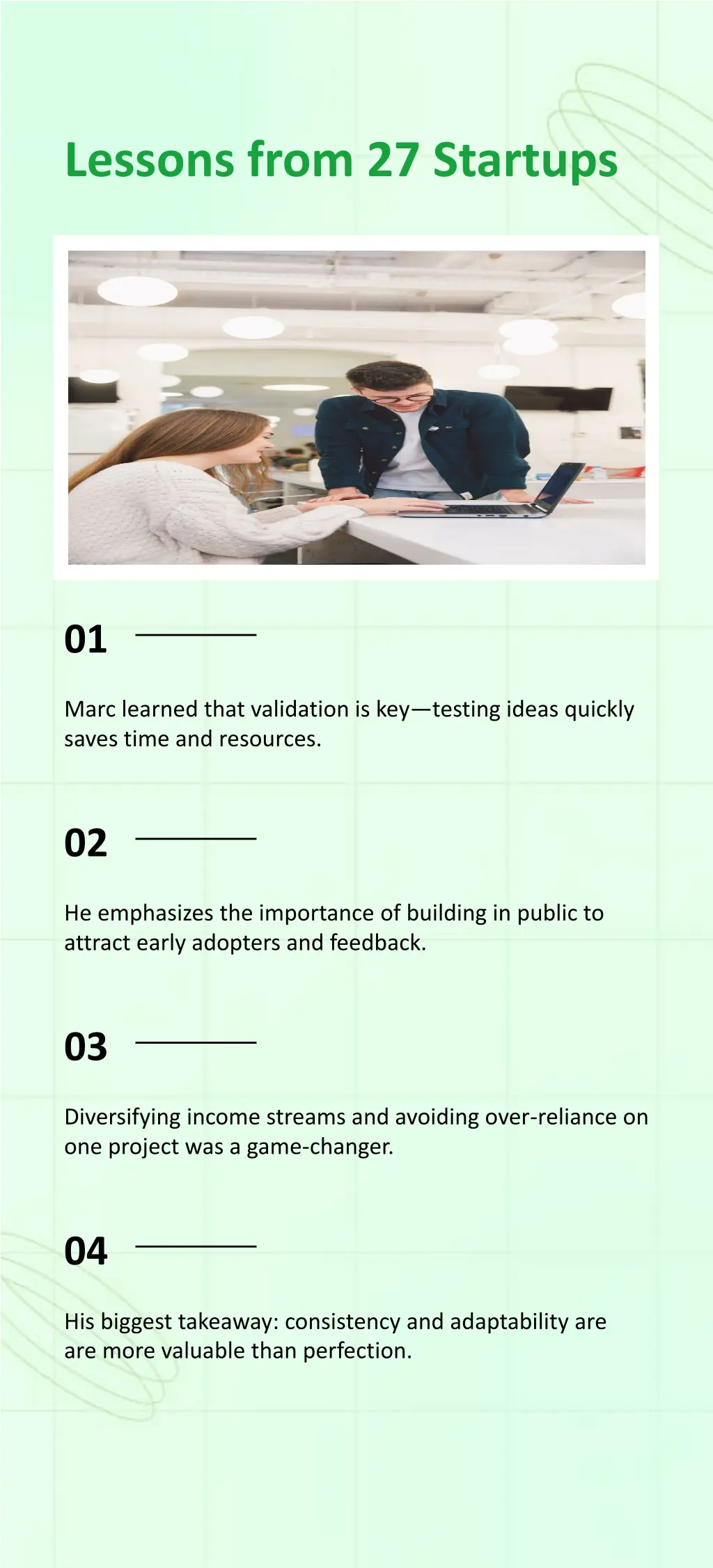 lessons from 27 startups