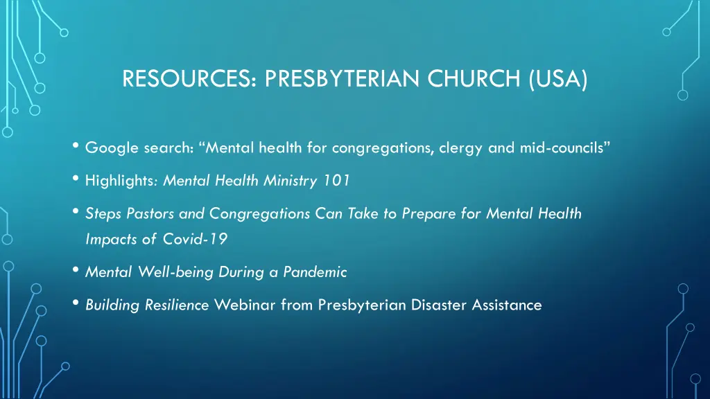 resources presbyterian church usa