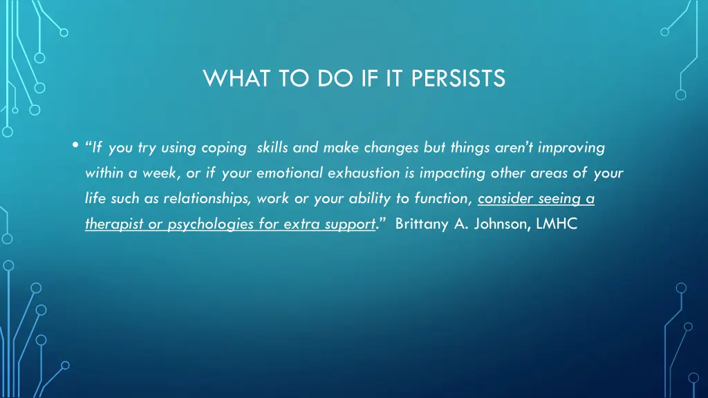 what to do if it persists