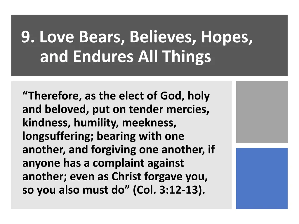 9 love bears believes hopes and endures all things 1