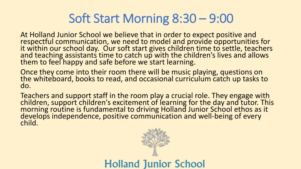 soft start morning 8 30 soft start morning
