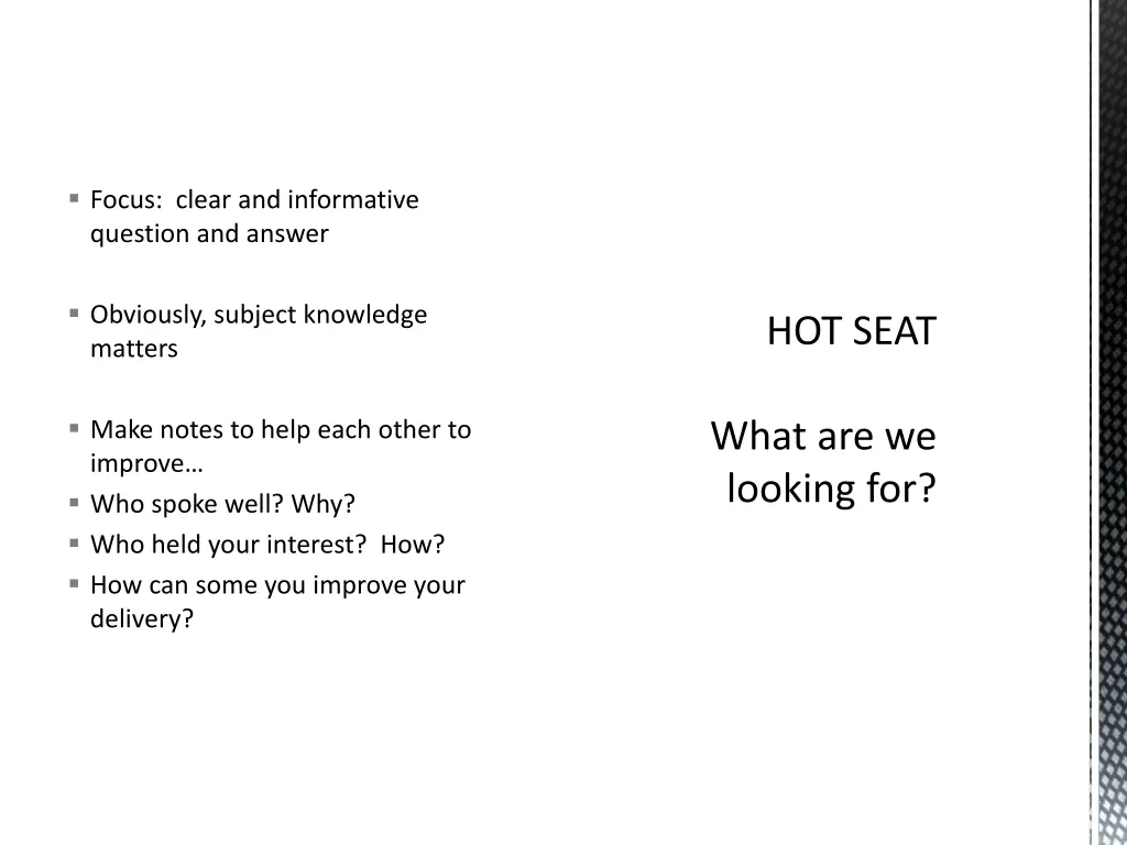 focus clear and informative question and answer