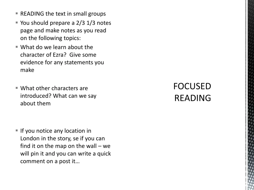 reading the text in small groups you should